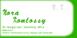 nora komlossy business card